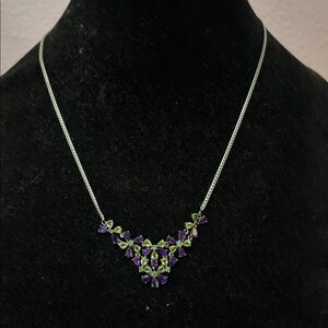 Amethyst Peridot Sterling Silver Necklace